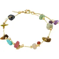 Pilgrim Armband 'Here' ljusblå / guld / lila / mauve