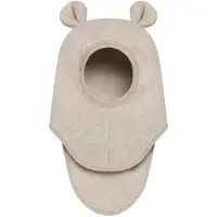 Huttelihut Balaklava - Ullfleece - Enkel - Camel Melerad m. Öron - - 1-2 år (80-92) - Balaklava - Singel
