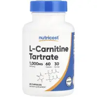 Nutricost , L-Carnitine Tartrat, 60 Capslar (500 mg per Capslar)