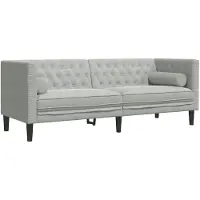 vidaXL Soffa Ljusgrå 194 x 74,5 x 70,5 cm Sammet