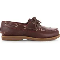 Timberland för kvinnor. TB0A2Q9XEIW1 Klassiska båtskor i brunt läder (39.5 W), Hud, Karta, Nyckelband, Casual