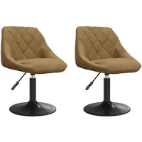 vidaXL Svängbara matsolsstolar 2 pcs Brun 46 x 44 x 77.5 cm Konstläder