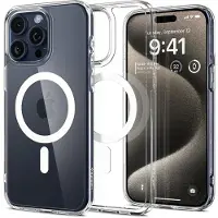 Spigen iPhone 15 Pro Max Ultra Hybrid Mag Skal - Vit / Klar