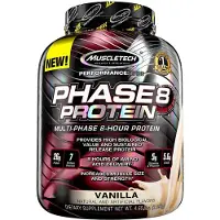 Muscletech , Platinum, 8-timmars protein, Vanilj-kaka, 4,58 lbs (2,08 kg)