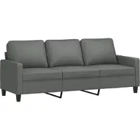 vidaXL 3-sitssoffa mörkgrå 180 cm tyg