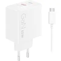 Lenovo G0A6065WEU USB-laddare 45 W, 18 W 2x USB-C Vit Vägguttag, Inomhus GaN