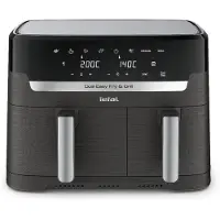 Tefal Dual Easy Fry & Grill EY905B, Varmluftsgrill, 8,3 L, Kina, Dubbel, Grå, Touch