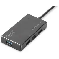 Digitus DA-70240-1 USB-hubb 4 Port USB-A USB 3.0 5 GBit/s Aluminiumhölje Svart DA-70240-1