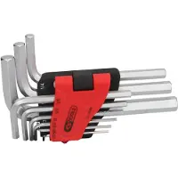 Ks Tools 151.4540 Inner-sexkantig Vinkelskruvmejselset 1/16 tum, 5/64 tum, 3/32 tum, 1/18 tum, 5/32 tum, 3/16 tum, 1/4 tum, 5/16 tum, 3/8 tum 9 delar
