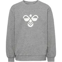 Hummel Sweatshirt - hmlJr Reg Tukas - Gråmelerad m. Logo - - 11-12 år (146-152) - Sweatshirt
