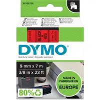Dymo Etiketter D1 40917 Polyester Bandfärg: Röd Skriftfärg:Svart 9 mm 7 m