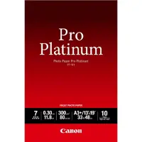 Canon Photo Paper Pro Platinum - A3 plus (330 x 480 mm) - 300 g/m² - 10 ark fotopapper - för PIXMA iP8720, IX6820, PRO-1, PRO-10, PRO-100, Pro9000, Pro9000 Mark II, Pro9500