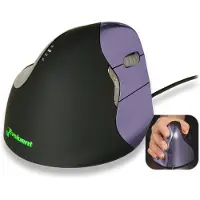 Evoluent Vertical Mouse 4 VM4S Ergonomisk mus USB Optisk Svart, Lila 6 Knappar 2800 dpi Ergonomisk