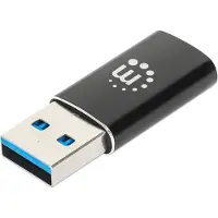 Manhattan USB 3.1 (2:a gen.) Adapter [1x USB 3.2 Gen 1 A hane (USB 3.1) - 1x USB 3.2 Gen 2 uttag C (USB 3.1)] USB-A-Stecker auf USB-C-Buchse USB 3.2 Gen 2 10