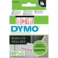 Dymo 45015 Märkband Polyester Bandfärg: Vit Skriftfärg: Röd 12 mm 7 m