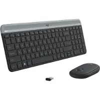 Logitech Slim Wireless Combo MK470 - Sats med tangentbord och mus - trådlös - 2.4 GHz - Nordisk - grafit