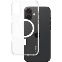PanzerGlass CARE by Urban Combat - Baksidesskydd för mobiltelefon - MagSafe-kompatibilitet - återvunnen plast - transparent, vit - för Apple iPhone 16 Plus
