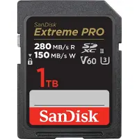 SanDisk Extreme Pro - Flash-minneskort - 1 TB - Video Class V60 / UHS-II U3 / Class10 - SDXC UHS-II