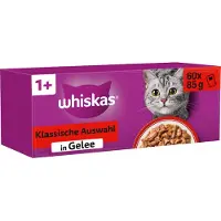 Whiskas 1+ Classic Selection i gelé våtfoder katt multipack (påsar 85 g)