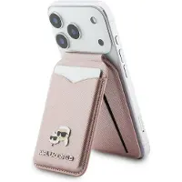 Karl Lagerfeld Karl & Choupette magnetisk korthållare med stativ och spegel - rosa