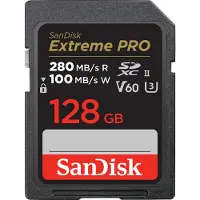 SanDisk Extreme Pro - Flash-minneskort - 128 GB - Video Class V60 / UHS-II U3 / Class10 - SDXC UHS-II