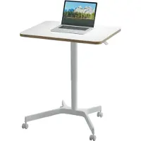 Leitz 65360001 Sitt-/ståskrivbord Färg på bordsskivan: Vit justerbar i höjdled, med hjul Max. höjd: 1.14 cm