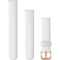 Garmin Quick Release Band - KlocKräm för smart klocka - 125 - 218 mm - vit, järnvaror i roséguld - för Approach S40 Forerunner 245, 55, 645 Venu vívoactive 3 vívomove 3, HR, Luxe, Style