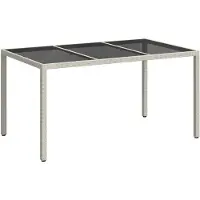 vidaXL Trädgårdsstol - trädgårdsfåtölj - trädgårdsstol Trädgårdsbord för måltider Vitt 150 x 90 x 75 cm polyrotin
