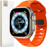 Tech-Protect Apple Watch Series Ultra 3/2/Ultra/11/10/9/8/SE 3/(2022)/7/SE/6/5/4/3/2/1 IconBand Line silikonarmband - 49mm/46mm/45mm/44mm/42mm - Orange