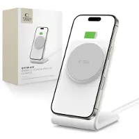 TechProtection QI15W-A38 magnetisk Magsafe trådladdare vit