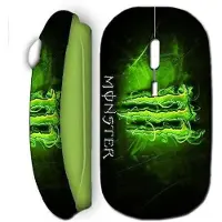 MANIACASE Souris sans fil logo monster energy vert