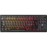 Corsair K70 CORE TKL RGB - Tangentbord - TKL - bakgrundsbelyst - USB - QWERTY - Nordisk - tangentbrytare: CORSAIR MLX Red v2 - svart