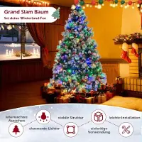 Northix Ø125 x 215 cm Julgran med LED-ljus Julgran med bär grön + vit