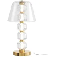 Maytoni LED-bordslampa AMULET, höjd 45 cm, guldfärgad, metall/glas AMULET, Mässing / guld, Vardagsrum / matsal, Metall, Modern, LED-bordslampa