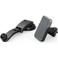 Alogic Matrix - Trådlös laddningshållare för bil - universal, magnetic, with air vent & dash mount + bilströmsadapter - 15 Watt