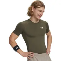 Under Armour Herrars Armour HeatGear Kompression Kortärmad T-Shirt, (390) Marine OD Green / White, X-Large