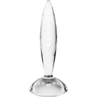 Satisfyer Sparkling Crystal - ribbad dildo i glas - genomskinlig