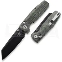 Bestech Slasher - Blackwash - Micarta fällkniv, grön