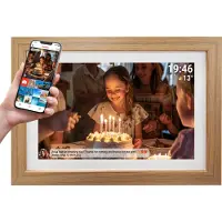 Denver Digital fotoram FULL HD FRAMEO Wi-Fi IPS pekskärm 15,6”" 16 GB PFF-1543LW ljust trä
