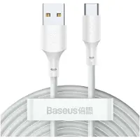 Baseus Simple Wisdom USB-A / USB-C-kabel - 1.5m, 2 St. - Vit
