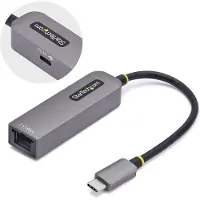 StarTech.com Startech 2.5GbE USB-C to Ethernet Adapter - Nätverksadapter - USB-C 3.2 Gen 1 / Thunderbolt 3 - 10M/100M/1G/2.5 Gigabit Ethernet + USB-C 3.2 Gen 1 - rymdgrå