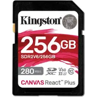 Kingston Canvas React Plus - Flash-minneskort - 256 GB - Video Class V60 / UHS-II U3 / Class10 - SDXC UHS-II