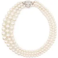 Vivienne Westwood Graziella Treradig Pärla Vintage Stil Asymmetrisk Halsband Damhalsband 6301010U02P132P132 Box