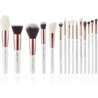 Jessup borstar Pearl White / Rose Gold Professionella sminkborstar Set Make up Brush Tool Foundation Powder Definer Shader Liner 25CM*15CM*5CM rosa guld färg/pärlvit färg