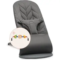 BabyBjörn Bliss Woven Bundle -sittdel + leksak, antracit/googly eyes