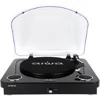 Aiwa LPS-25BK skivspelare med inbyggda högtalare svart