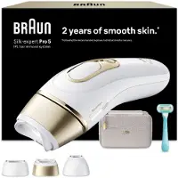 Braun Silk-expert Pro Silk expert Pro 5, Intensivt pulserat ljus (IPL), Vit, Guld, AC, 100 - 240 V, 50/60 hz, 70 mm