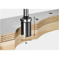 Festool 491028 Kantfräs Längd 62 mm Mått - Diameter Ø 19.05 mm Effektiv längd 25 mm Skaft-Ø 8 mm