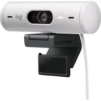 Logitech Brio 500 Full HD-Webkamera klämfäste, Stereomikrofon, Inbyggd täckpanel