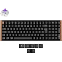 Keychron K4 HE SE tri-mode-tangentbord, lila magnetiska brytare, svart trä